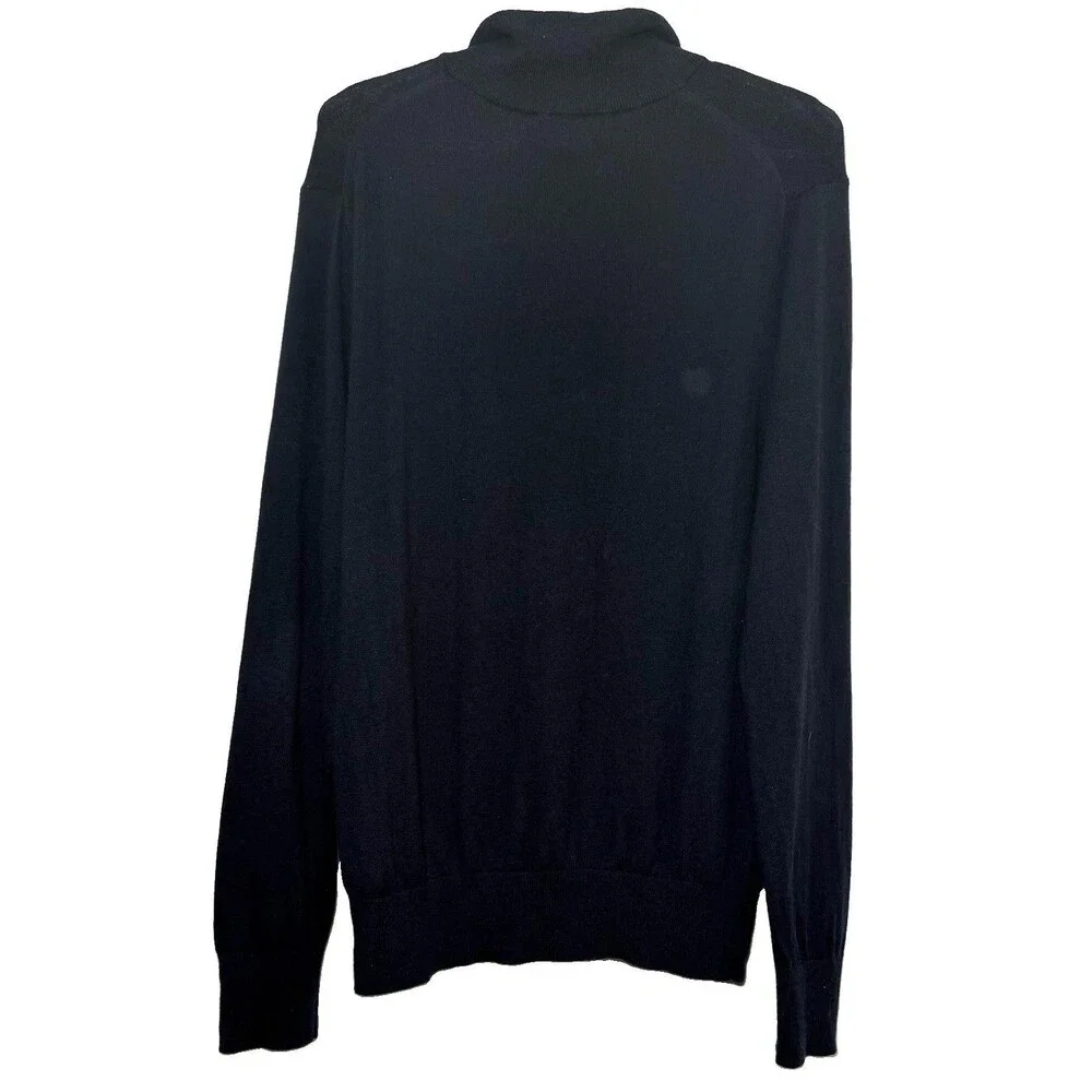 Banana Republic Luxe Sweater Collection Men’s M Navy 1/4 Zip Pullover Cotton